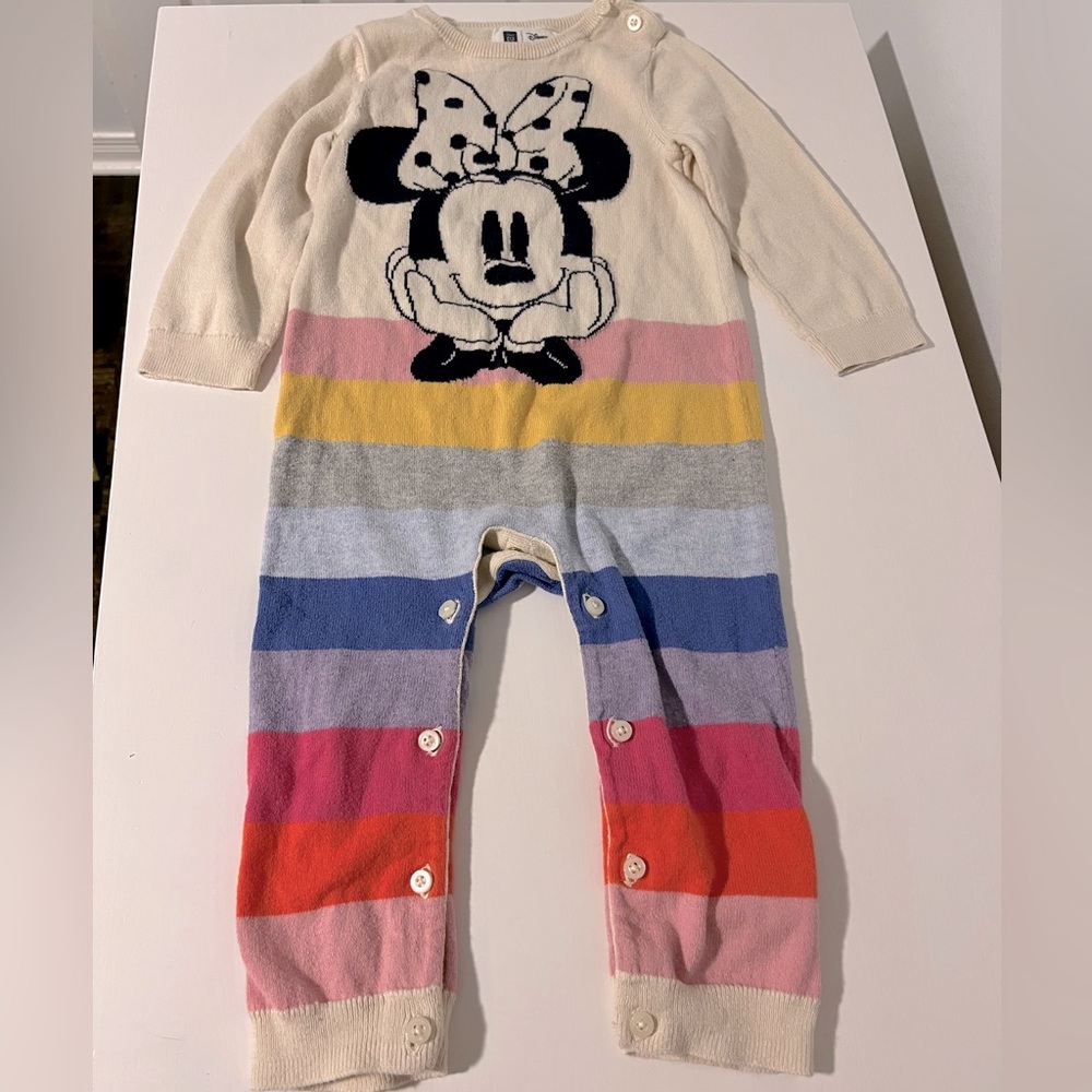 Disney Baby Gap Minnie Mouse Knit Onesie Romper